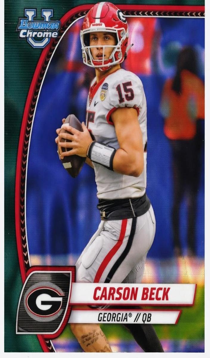 2024 Bowman Chrome University Football Teal Lava Refractor Carson Beck #2