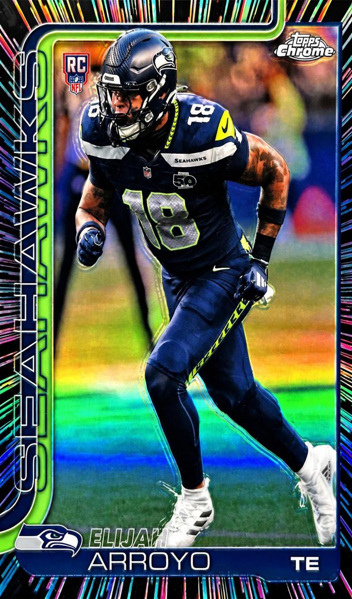 2025 Topps Chrome Football Neon Pulse Refractor Elijah Arroyo #396