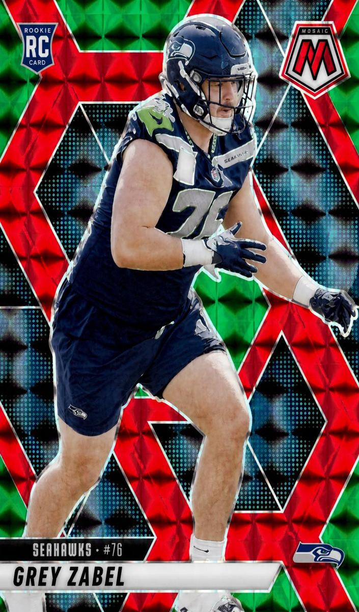 2025 Panini Mosaic Football Choice Red and Green Grey Zabel #328