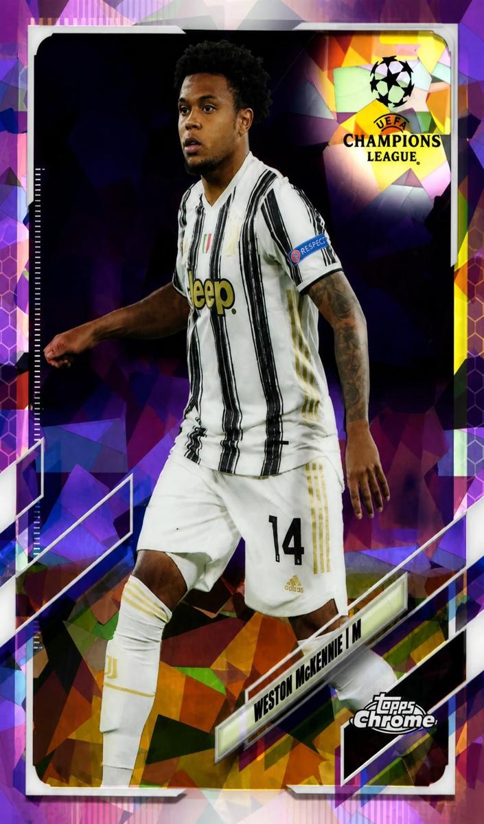 2021 Topps Chrome Sapphire UEFA Champions League Soccer Purple Weston McKennie #175