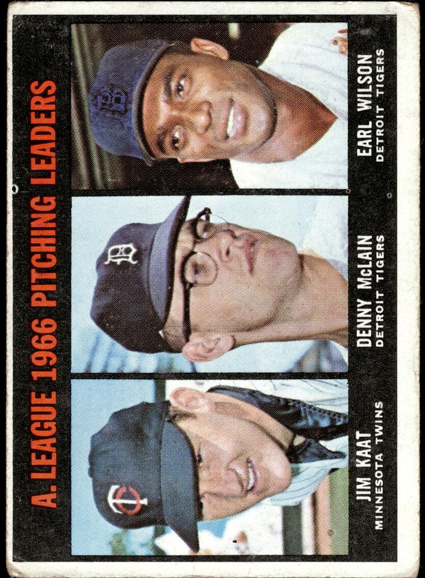 1967 Topps Baseball A.L. Pitching Leaders #235