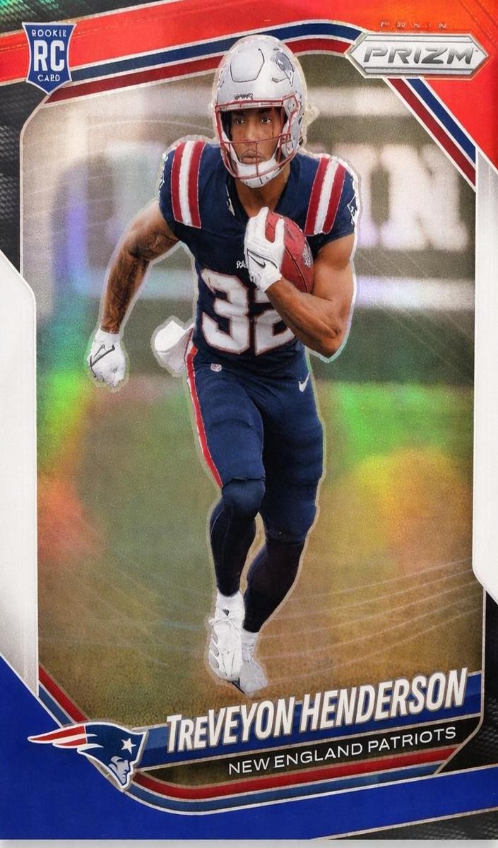 2025 Panini Prizm Football Red White and Blue TreVeyon Henderson #343