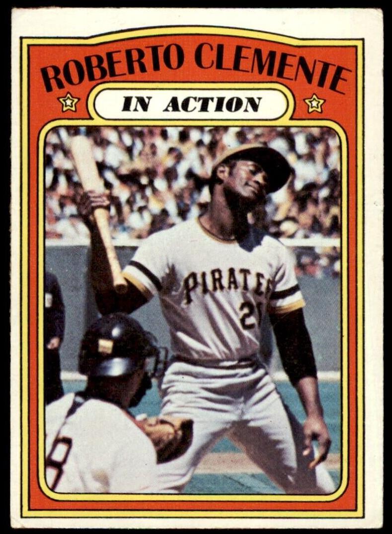 1972 Topps Baseball In Action Roberto Clemente #310 PSA 8