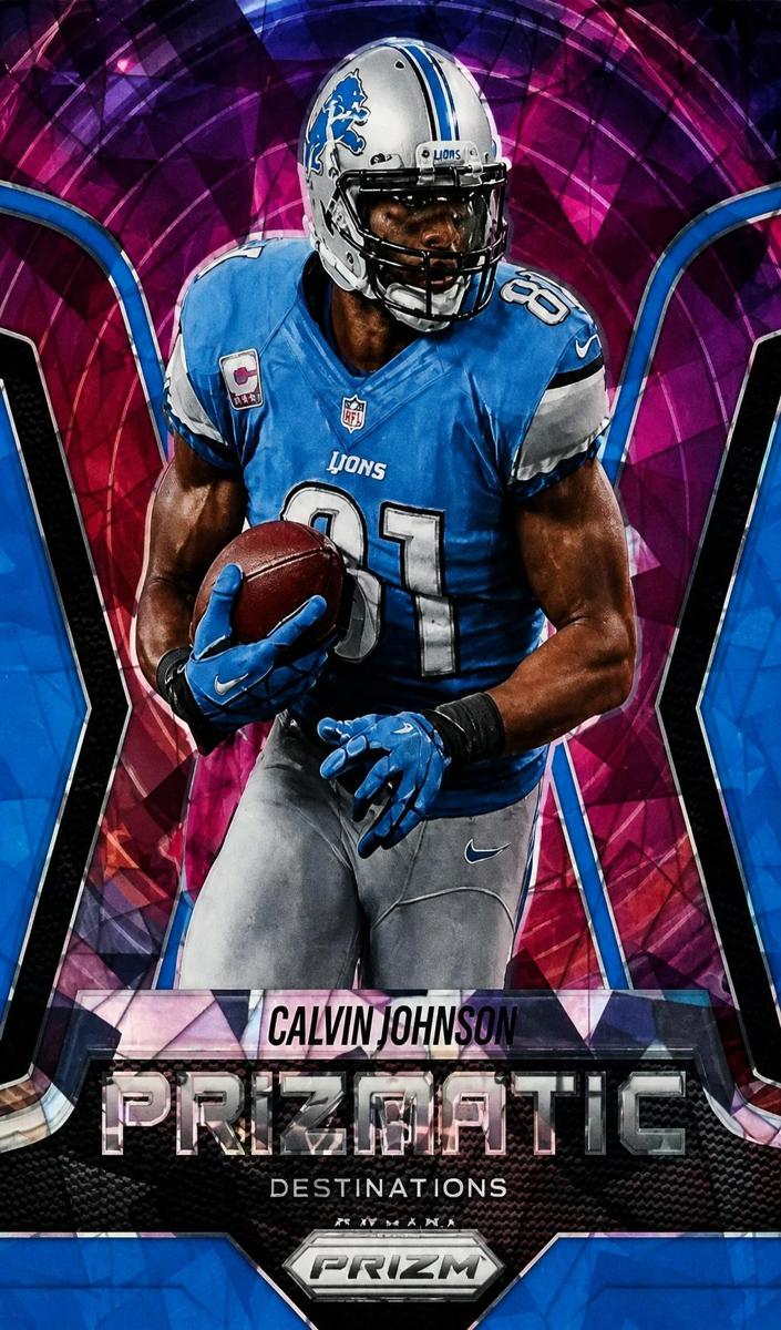 2025 Panini Prizm Football Blue Ice Calvin Johnson #17 PSA 10