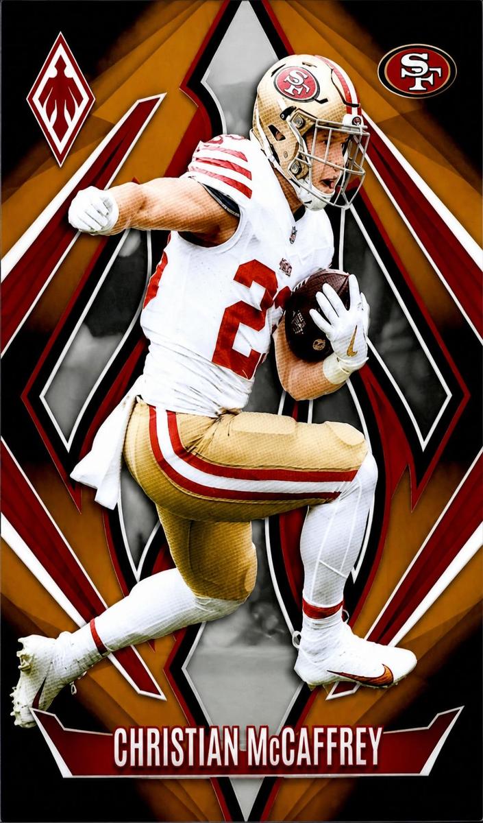 2024 Panini Phoenix Football Orange Fade Christian McCaffrey #26 PSA 7