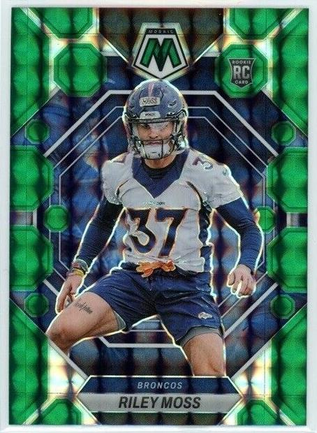 2023 Panini Mosaic Football Green Riley Moss #358