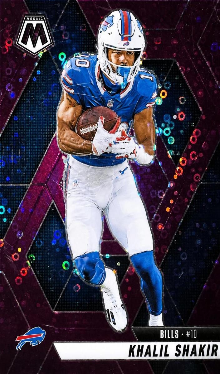 2025 Panini Mosaic Football No Huddle Purple Khalil Shakir #122