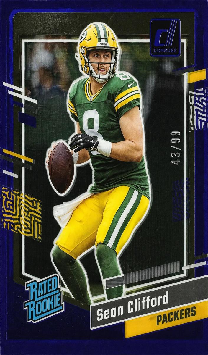 2023 Panini Clearly Donruss Football Blue Sean Clifford #82