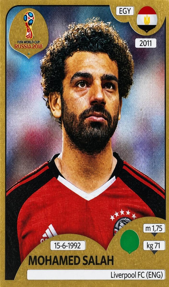 2018 Panini World Cup Stickers Collection Russia Soccer Gold Mohamed Salah #90