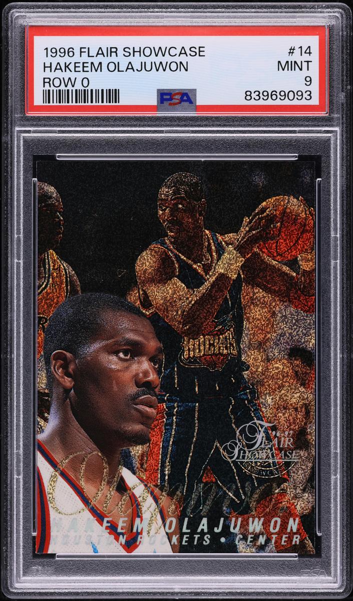 1996 Flair Showcase Basketball Row 0 Hakeem Olajuwon #14