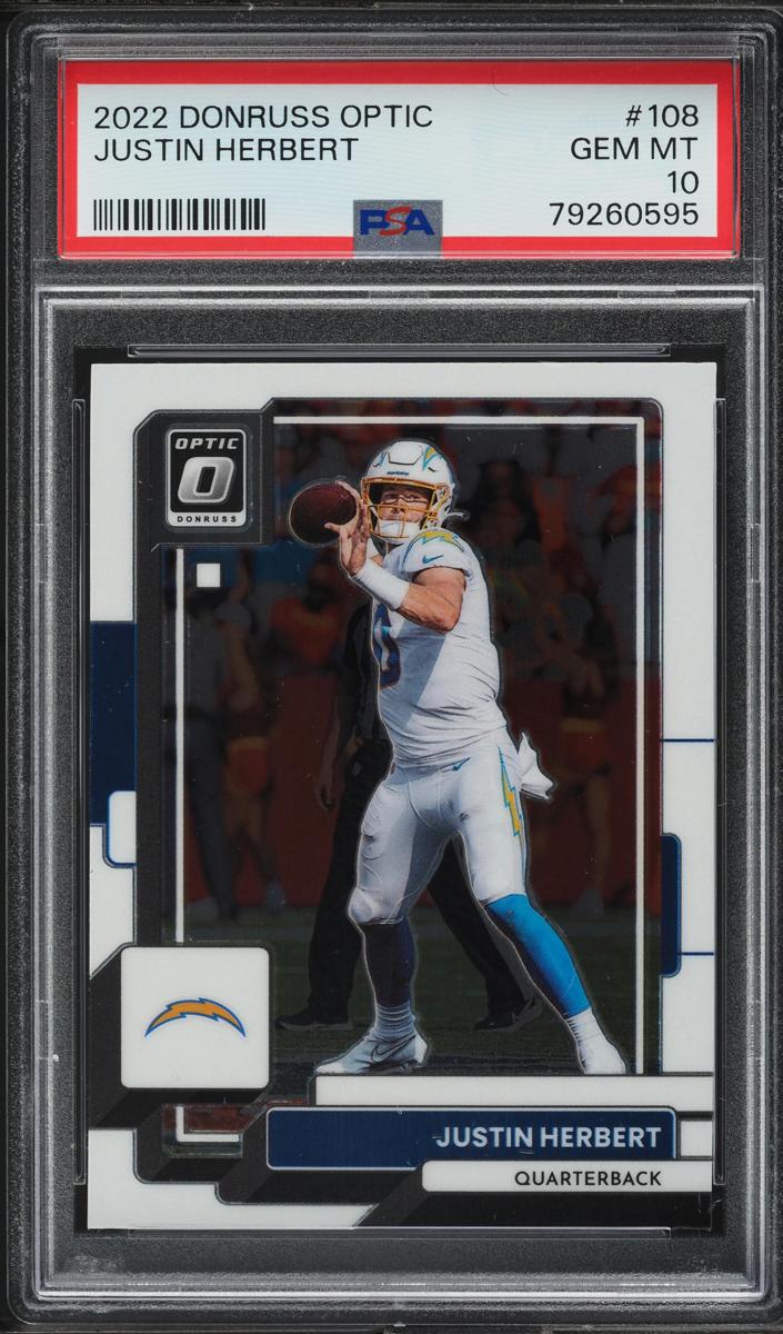 2022 Donruss Optic Football Justin Herbert #108 PSA 9