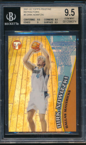 2001 Topps Pristine Basketball Refractor Dirk Nowitzki #5 BGS 9.5