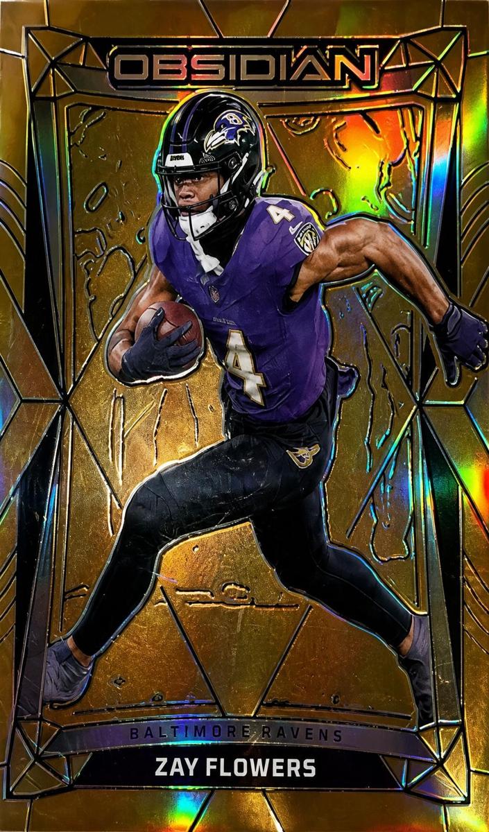 2024 Panini Obsidian Football Gold Zay Flowers #14