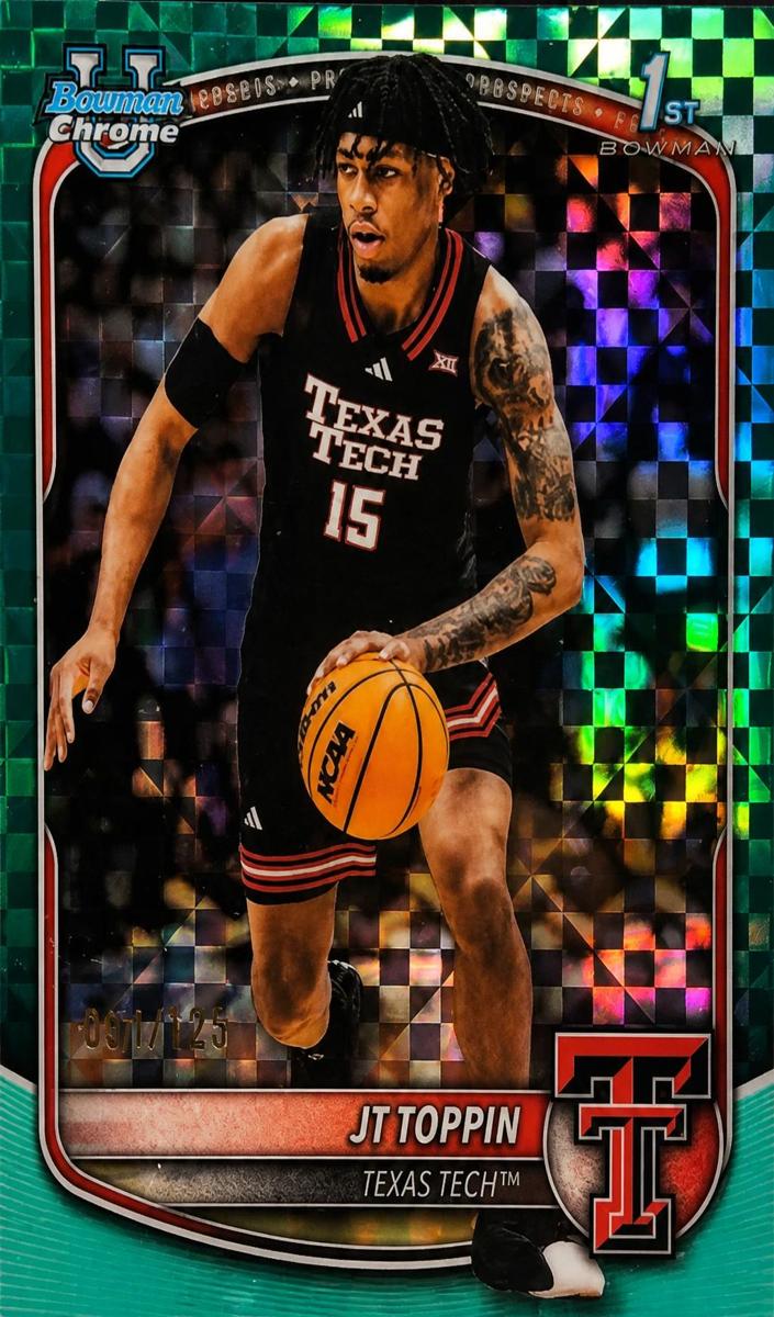 2025 Bowman Mega Box Basketball Aqua Mojo Refractor JT Toppin #BCP-93