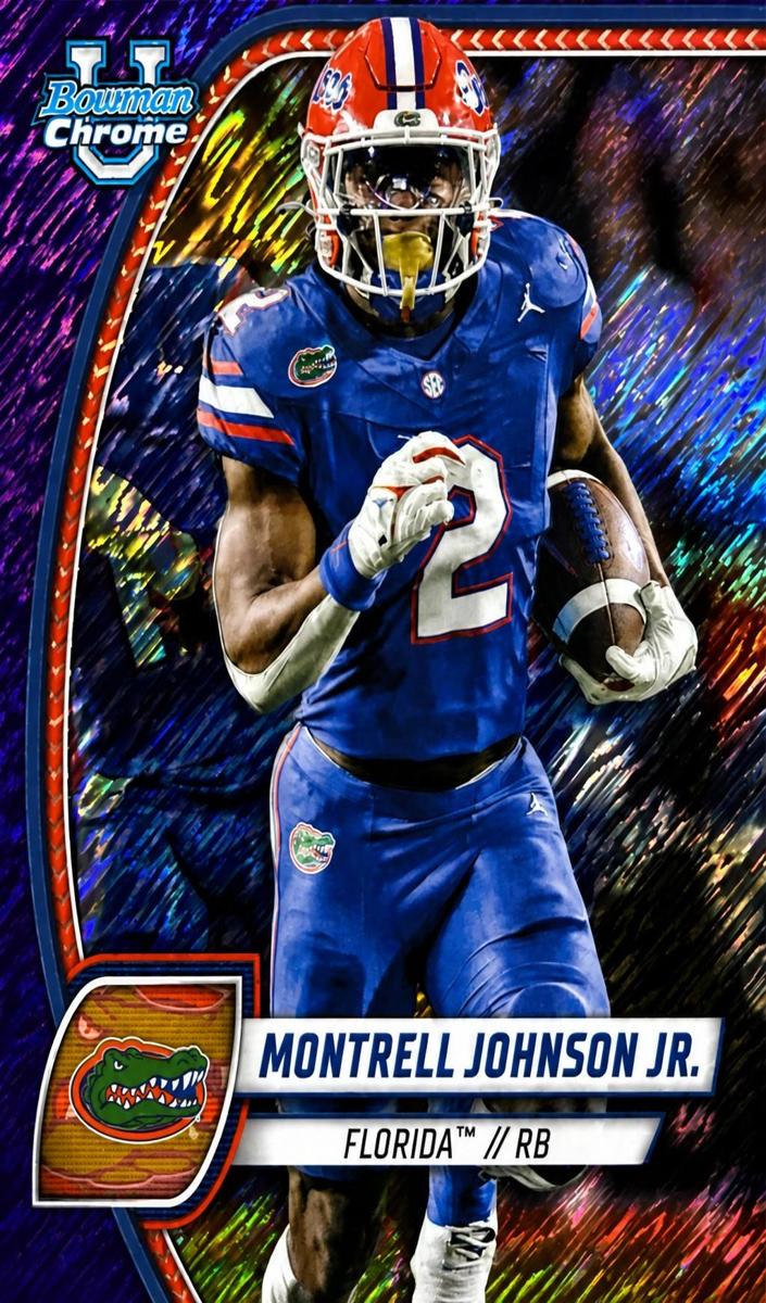 2024 Bowman Chrome University Football Shimmer Purple Refractor Montrell Johnson Jr. #133
