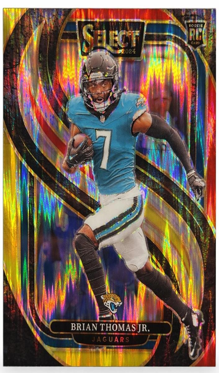 2024 Panini Select Football Red and Yellow Shock Brian Thomas Jr. #143