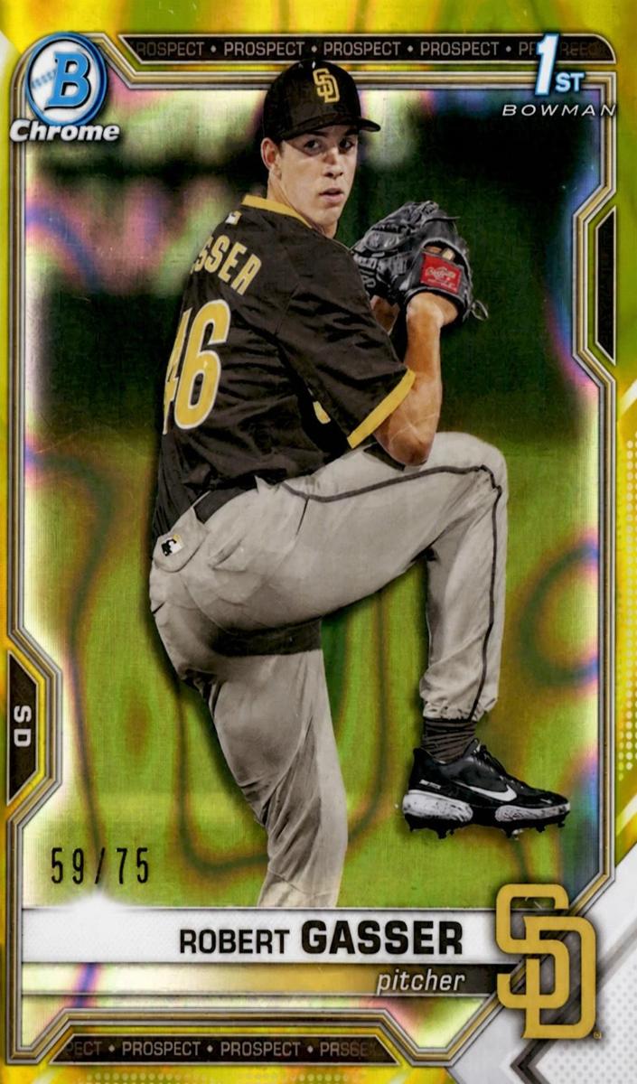 2021 Bowman Draft Chrome Baseball Yellow Lava Robert Gasser #BDC-135