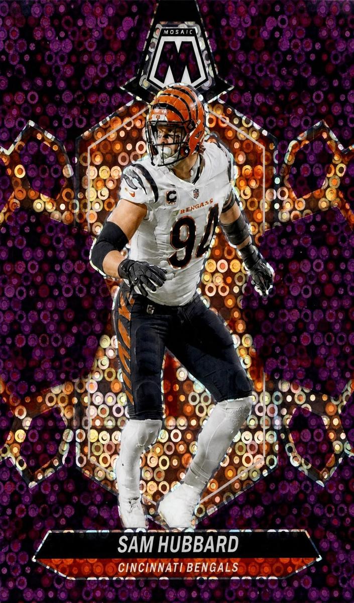 2024 Panini Mosaic Football No Huddle Purple Sam Hubbard #47