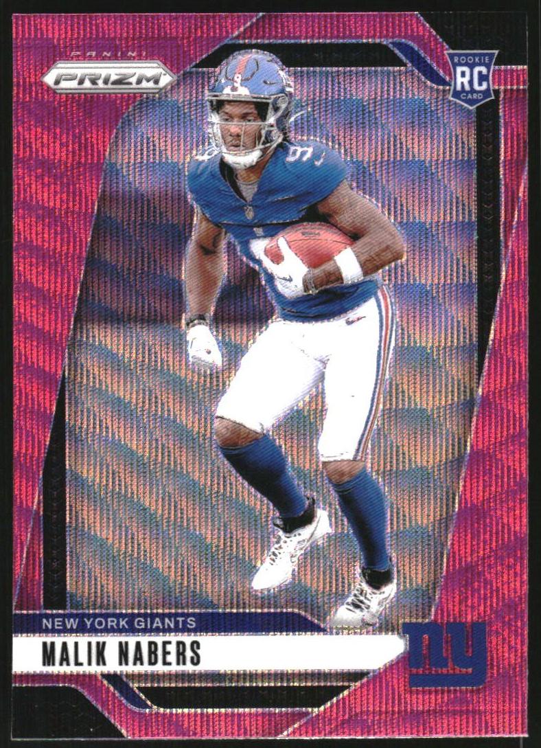 2024 Panini Prizm Football Pink Wave Malik Nabers #370 PSA 10