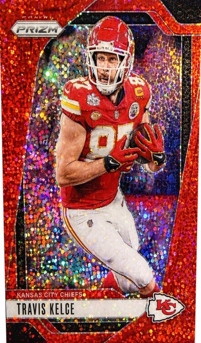 2024 Panini Prizm Football Red Sparkle Travis Kelce #140