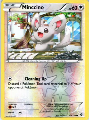 2016 Pokemon XY Fates Collide Reverse Foil Minccino #86