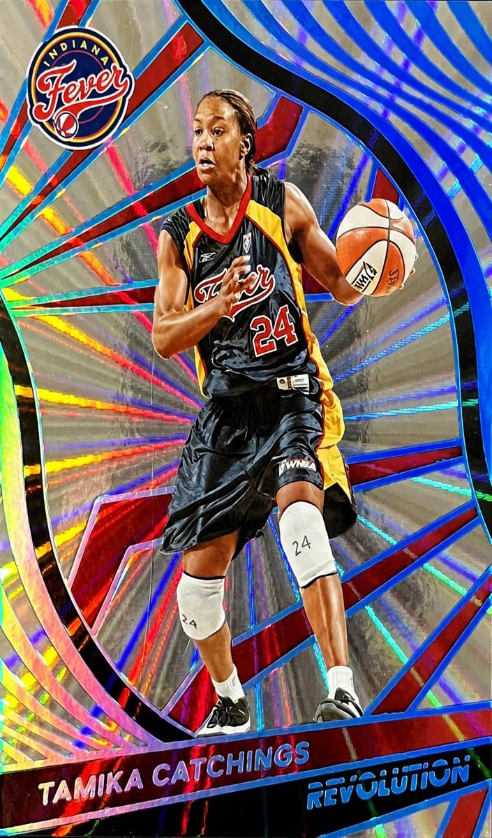 2022 Panini Revolution WNBA Basketball Sunburst Tamika Catchings #84 PSA 8