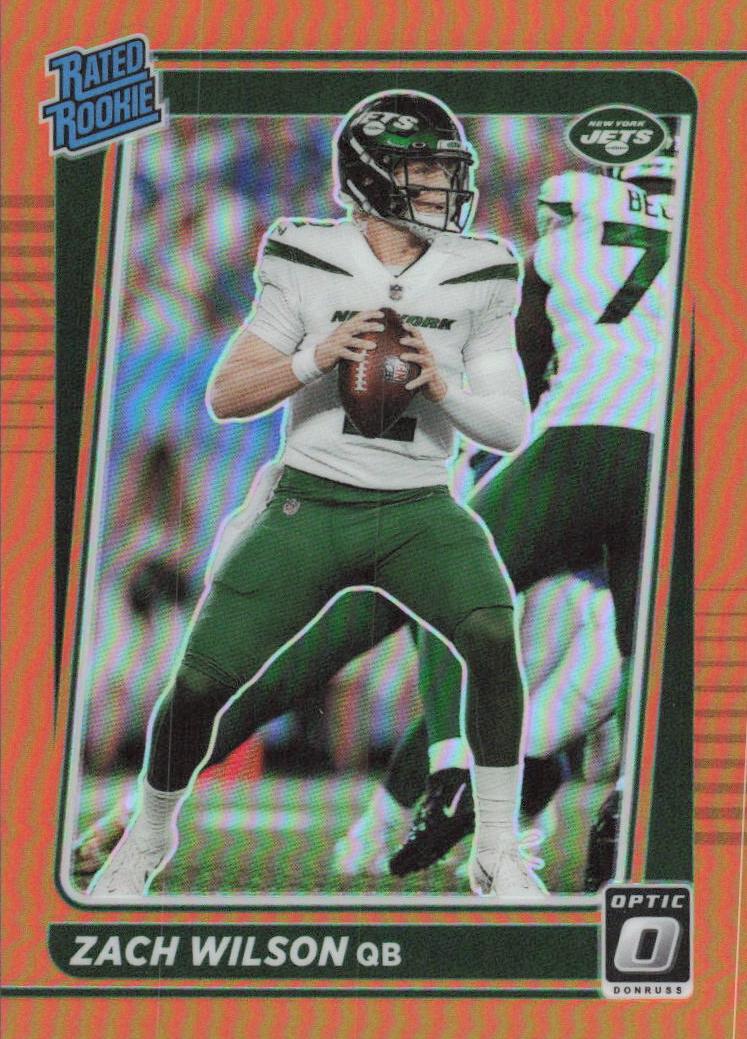 2021 Donruss Optic Football Orange Zach Wilson #202 PSA 9