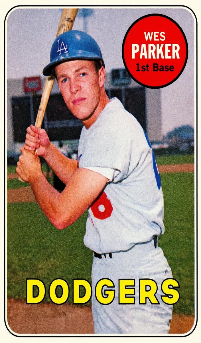 1969 Topps Baseball White Letters Wes Parker #493 PSA 7