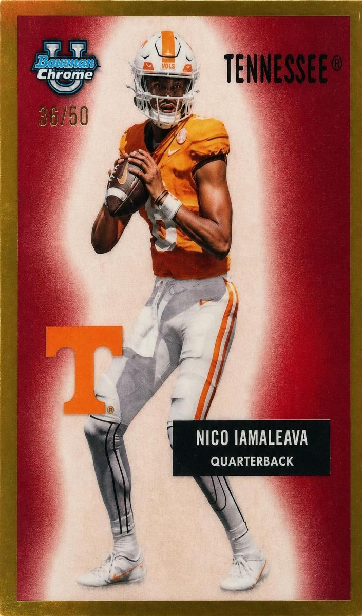 2024 Bowman Chrome University Football Gold Refractor Nico Iamaleava #55B-13