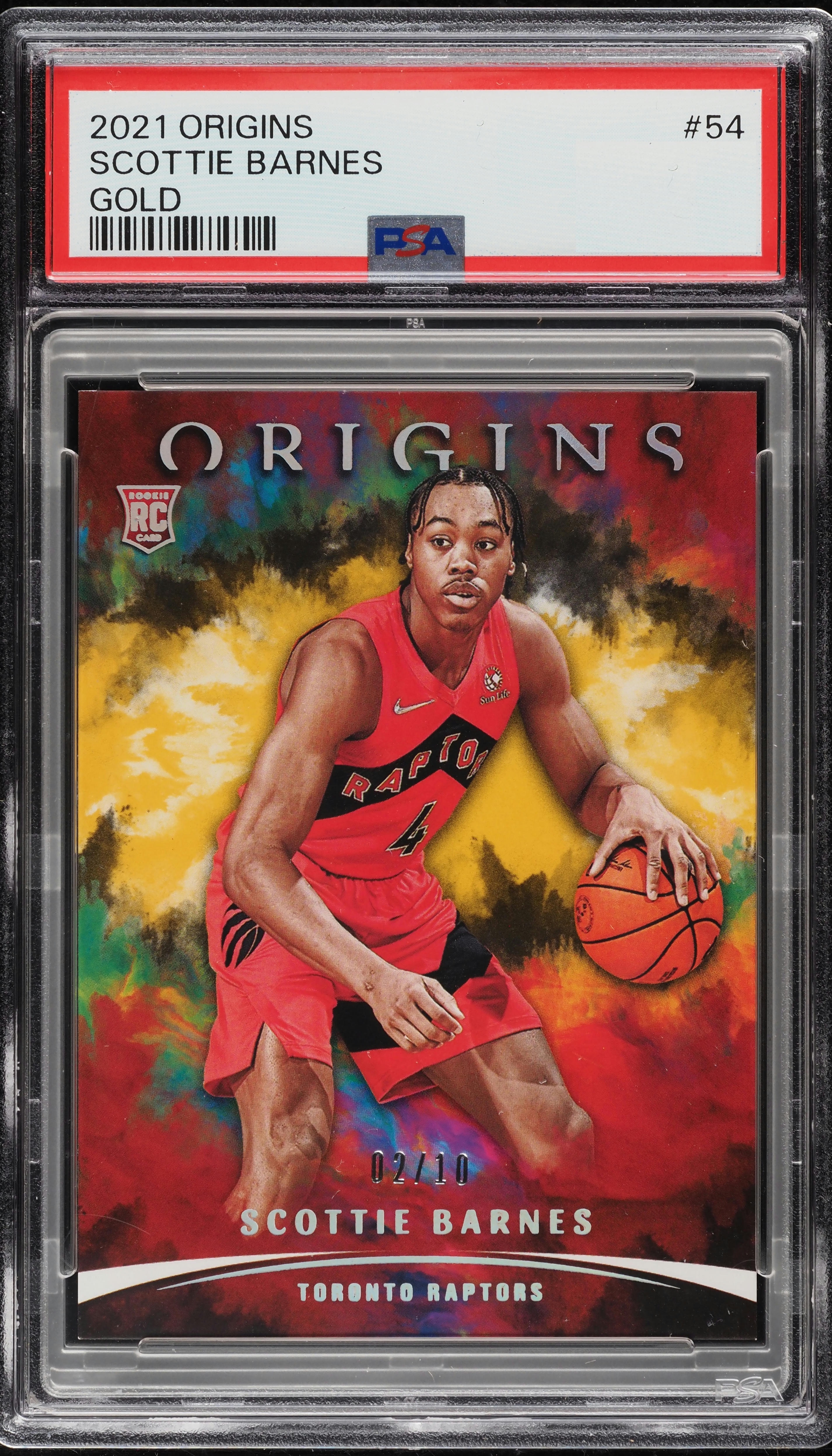 2021 Panini Origins Basketball Gold Scottie Barnes #54 PSA 8