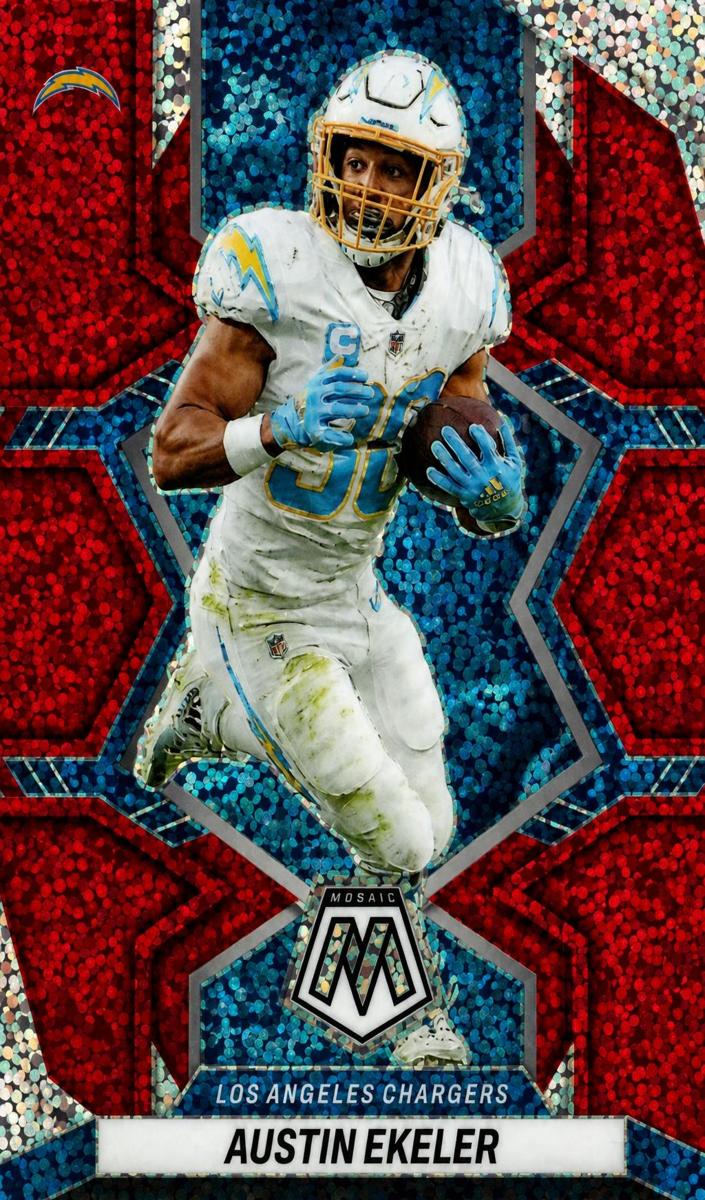 2022 Panini Mosaic Football Red Sparkle Austin Ekeler #102