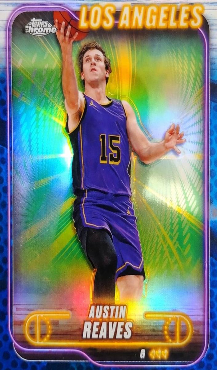 2024 Topps Chrome Basketball Blue Refractor Austin Reaves #87