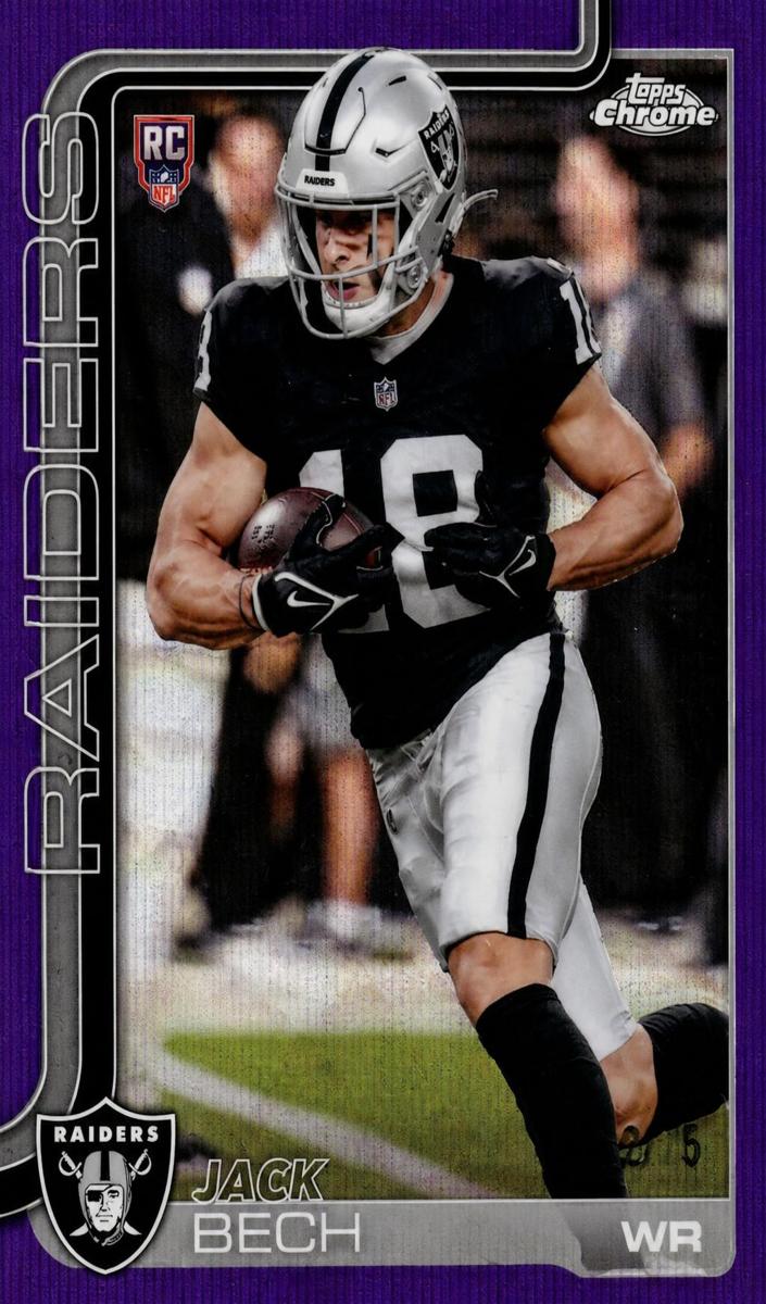 2025 Topps Chrome Football Purple Wave Refractor Jack Bech #388