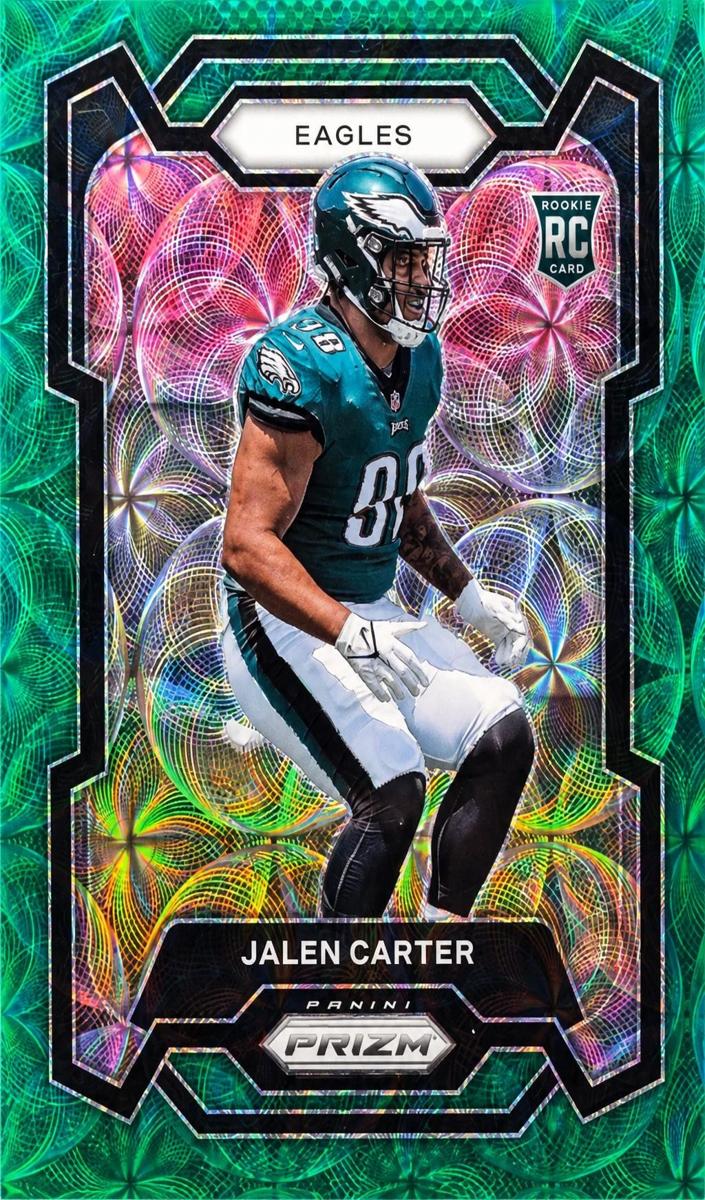 2023 Panini Prizm Football Green Scope Jalen Carter #381 PSA 9
