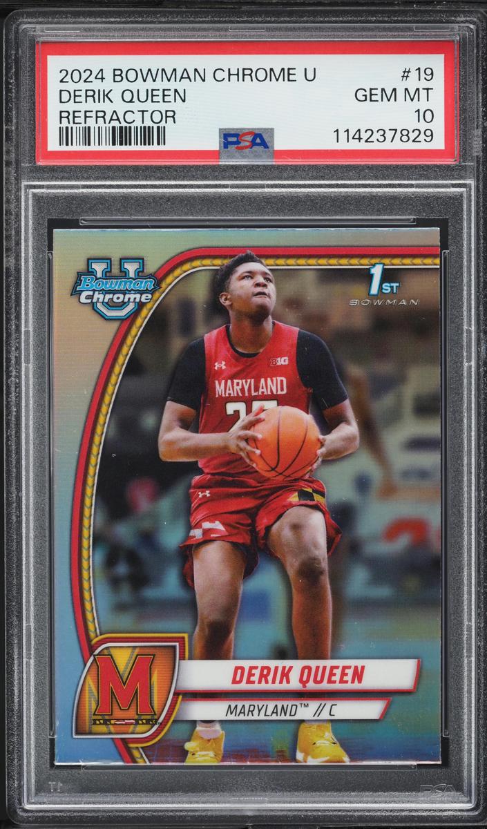 2024 Bowman Chrome University Basketball Refractor Derik Queen #19 PSA 10