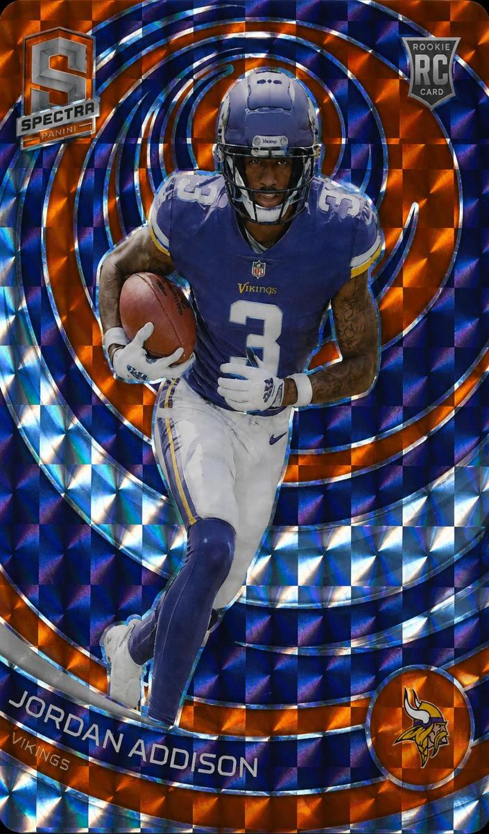 2023 Panini Spectra Football Neon Orange Die Cut Jordan Addison #129
