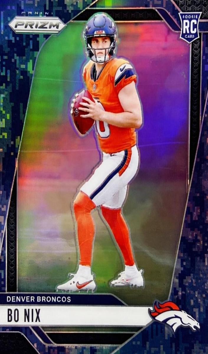 2024 Panini Prizm Football Navy Camo Bo Nix #309 SGC 7.5