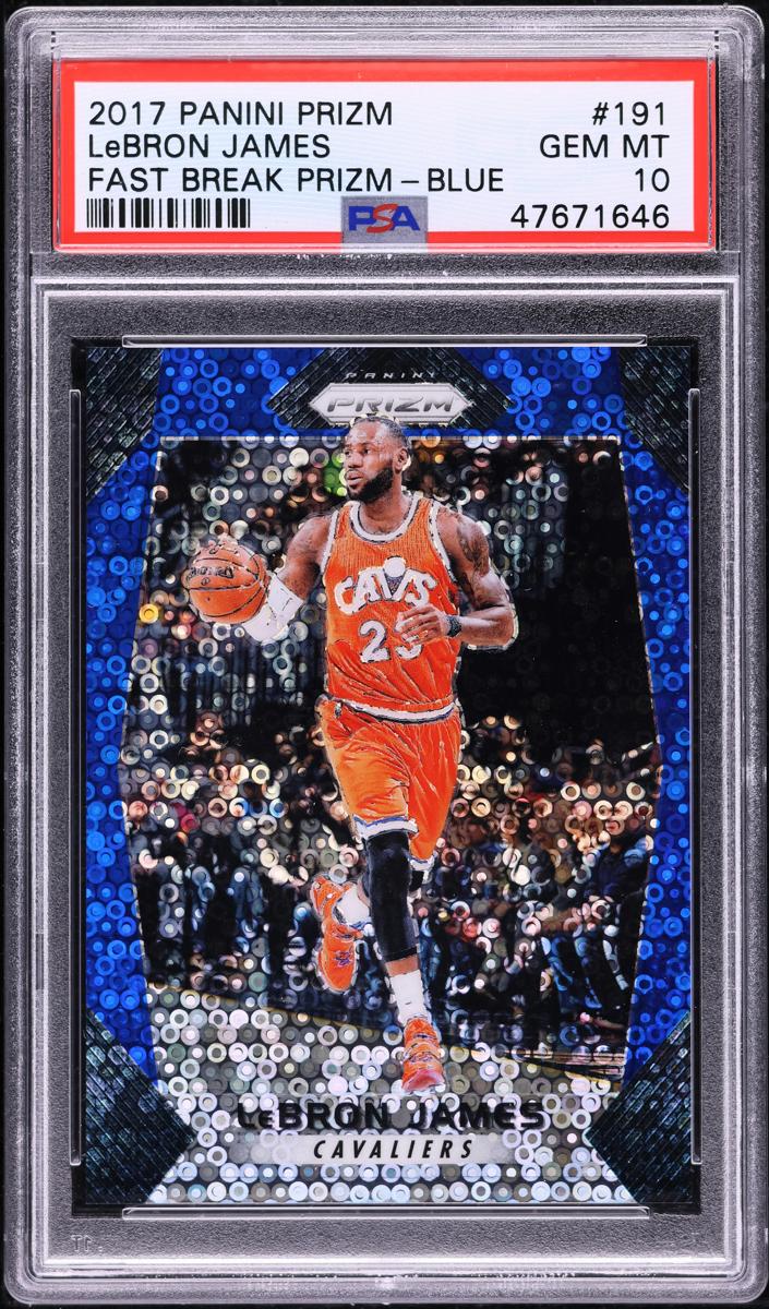 2017 Panini Prizm Basketball Prizm Fast Break Blue LeBron James #191