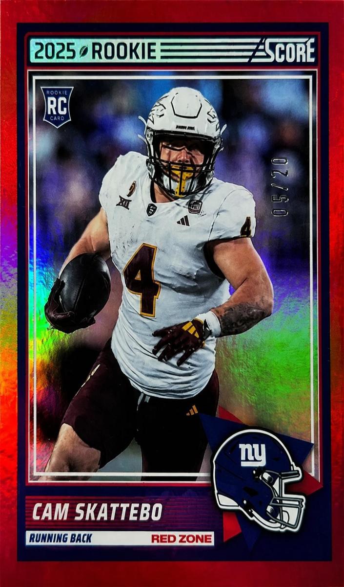 2025 Panini Score Football Red Zone Cam Skattebo #1