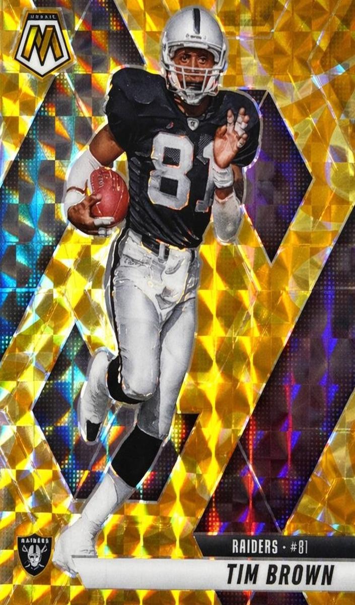 2025 Panini Mosaic Football Reactive Yellow Tim Brown #139