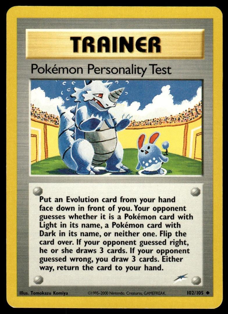 2002 Pokemon Neo Destiny Pokemon Personality Test #102 PSA 9