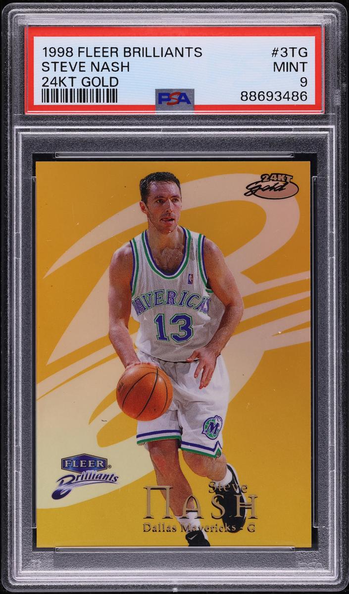 1998 Fleer Brilliants Basketball 24kt Gold Steve Nash #3 PSA 8.5