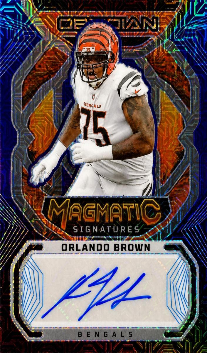 2023 Panini Obsidian Football Electric Etch Deep Sea Mojo Orlando Brown #MAG-OBR