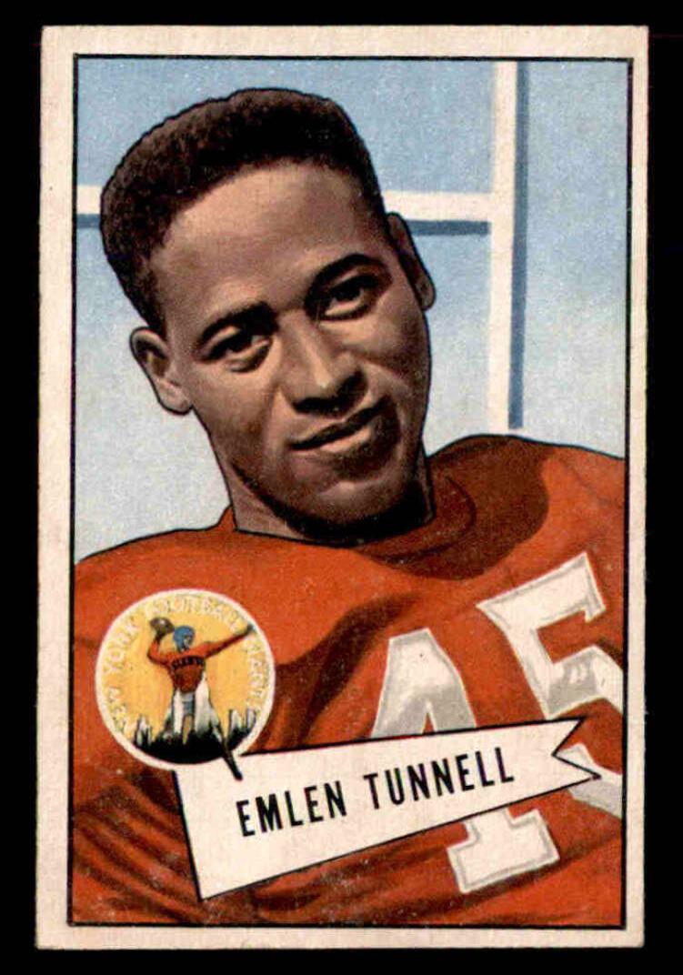 1952 Bowman Small Football Emlen Tunnell #39 SGC 4.5
