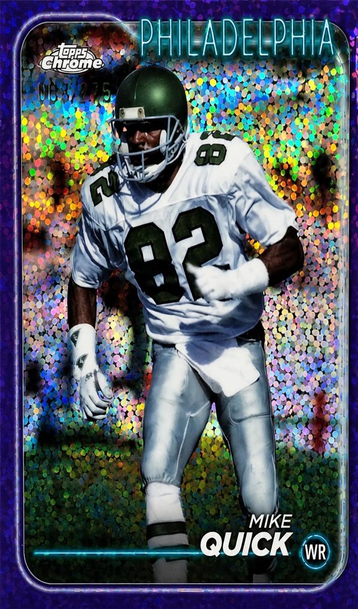 2024 Topps Chrome Football Purple Speckle Refractor Mike Quick #159