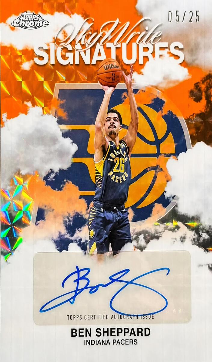 2025 Topps Chrome Basketball Geometric Orange Refractor Ben Sheppard #SWS-BS