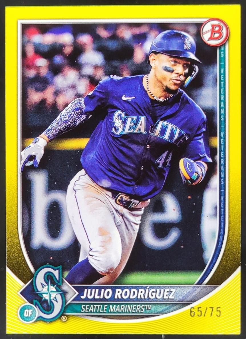 2025 Bowman Baseball Yellow Border Julio Rodriguez #79 PSA 10