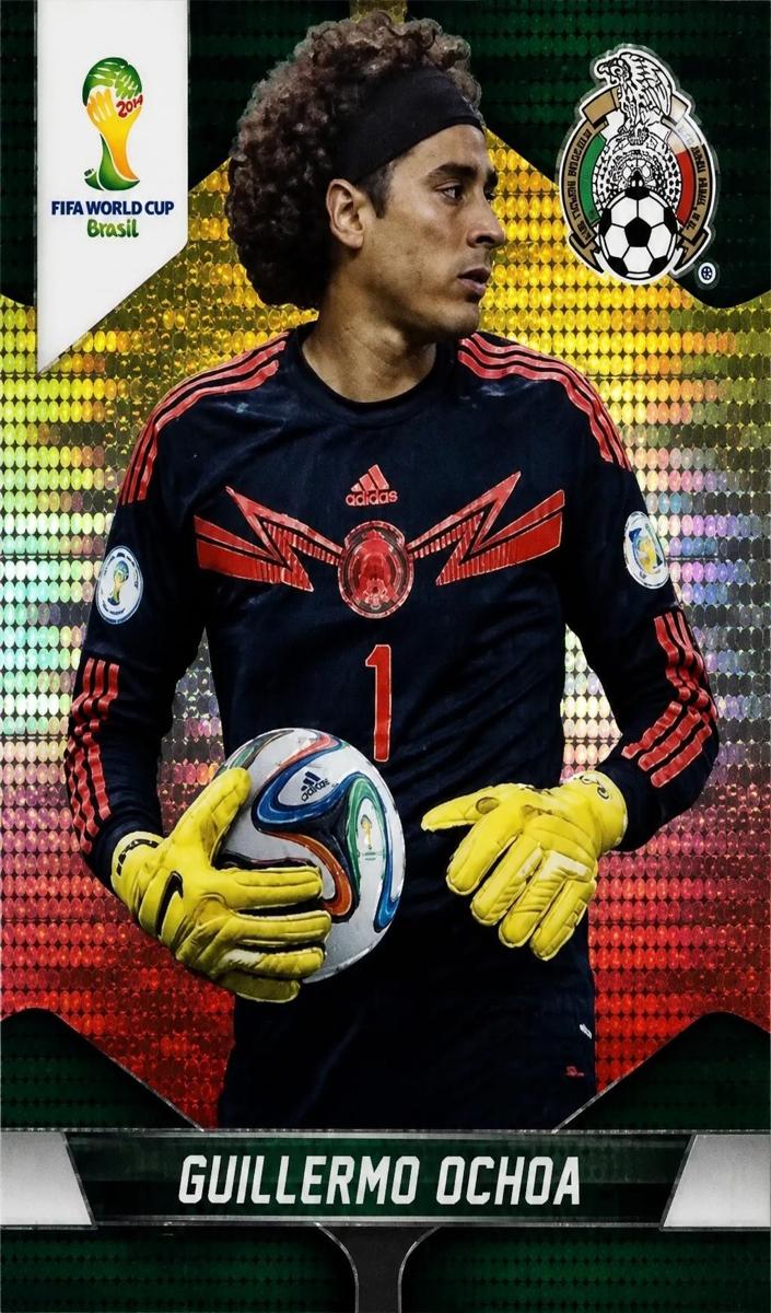 2014 Panini Prizm World Cup Soccer Yellow and Red Pulsar Guillermo Ochoa #143