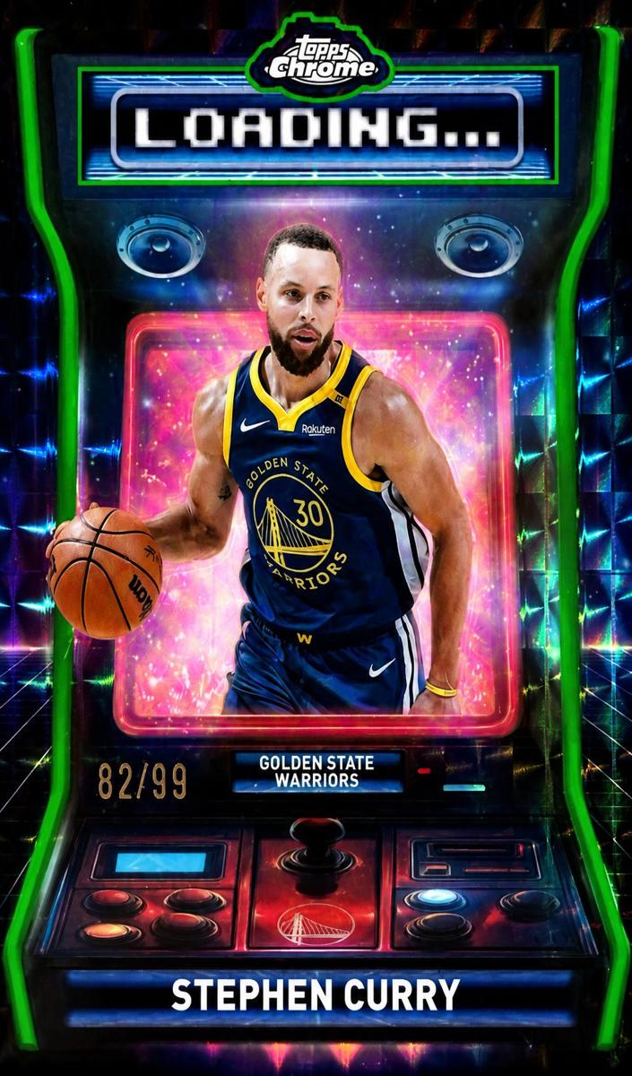 2025 Topps Chrome Basketball Geometric Green Refractor Stephen Curry #LD-4 PSA 9