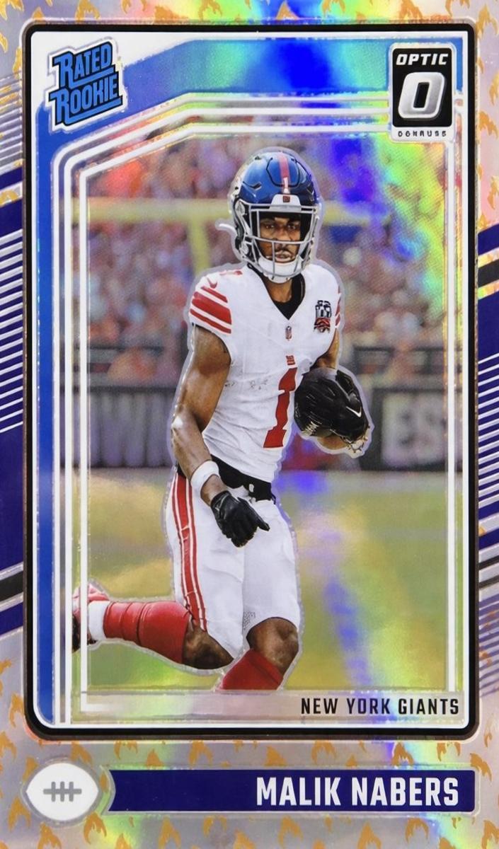 2024 Donruss Optic Football Fire Malik Nabers #271 PSA 9